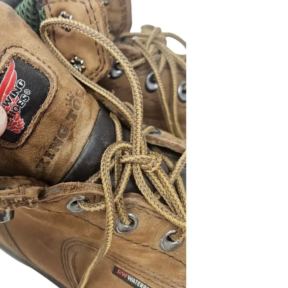 Red Wing 11.5 King Toe 6-Inch Waterproof Safety Toe Boots Brown Leather Utility